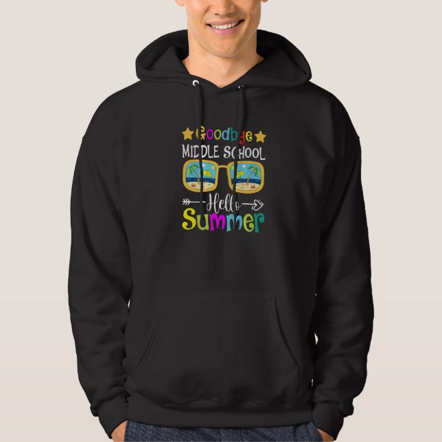 Moletom Adeus Escola Média Olá Verão Óculos de sol Últimos (Frente)