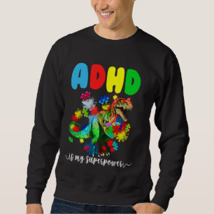 Moletom ADHD É O Meu Quebra-cabeça De Dinossauro Superpote