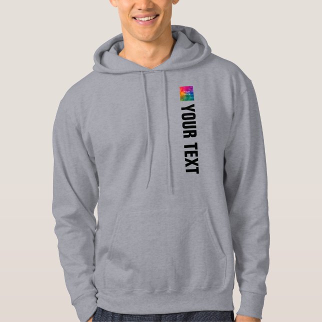 Moletom Adicionar texto Carregar imagem Modelo de camisola (Frente)