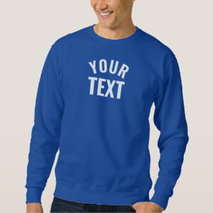 Moletom Adicione o seu nome de texto Basic Modern Royal Bl