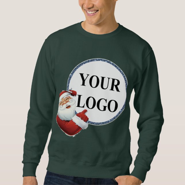 Moletom Adicione seu feriado de Natal de logotipo (Frente)
