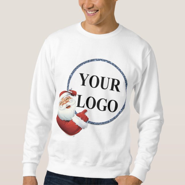 Moletom Adicione seu feriado de Natal de logotipo (Frente)