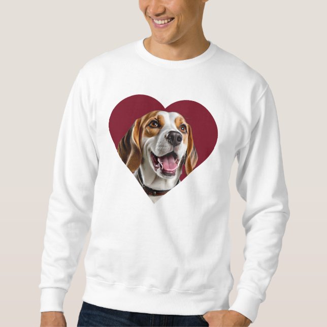 Moletom Adorable Beagle in Heart Shape Design (Frente)