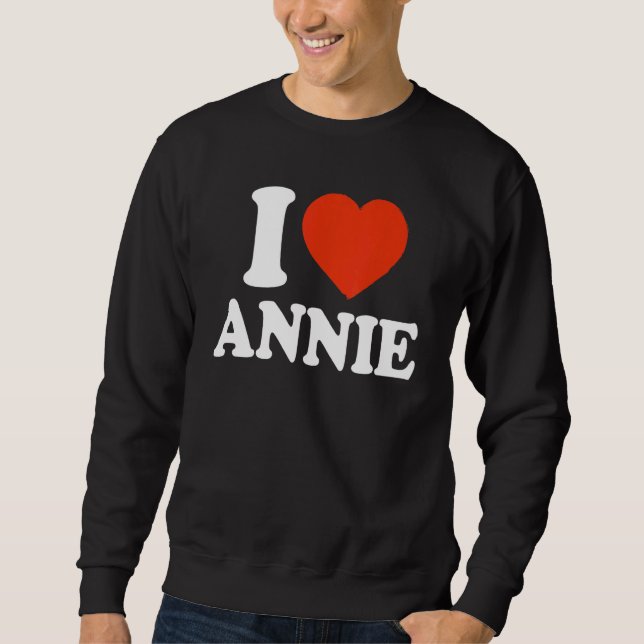 Moletom Adoro Annie I Heart Annie Red Heart Namorados (Frente)