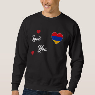 Moletom Adoro Armênia com bandeira armênia em armênio card