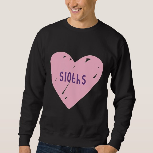 Moletom Adoro Sloths Pastel Rosa Heart (Frente)