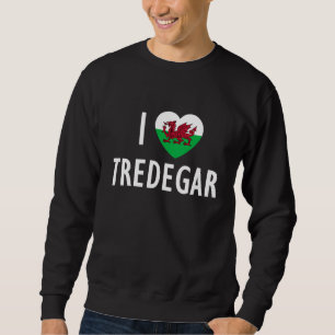 Moletom Adoro Tredegar Wales Flag Heart Dragon Welsh