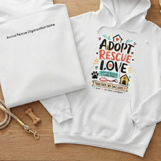 Moletom Adote Resgate Amor Cachorro de Abrigo