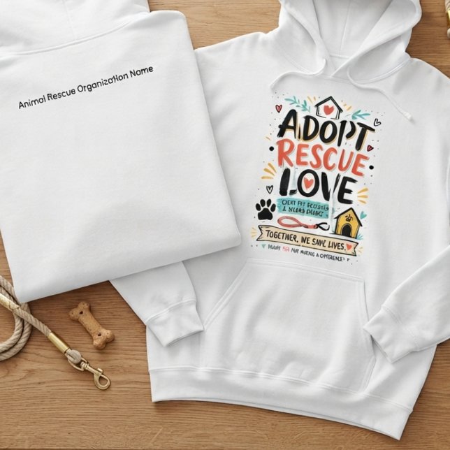Moletom Adote Resgate Amor Cachorro de Abrigo (Adopt Rescue Love dog hoodie for animal lovers for casual daily wear.)