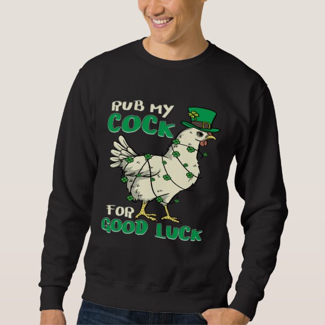 Moletom Adult Humor St Patrick s Day Chicken Pun (Frente)