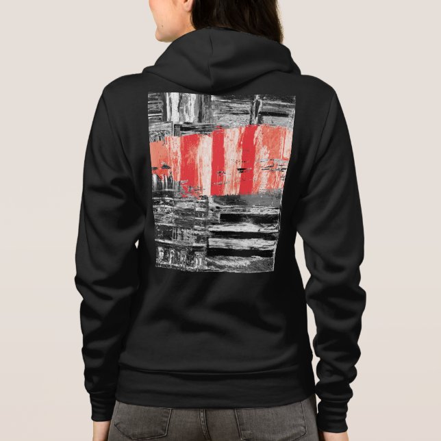 Moletom Adulto com Zíper – Design Abstrato Pulso V (Verso)