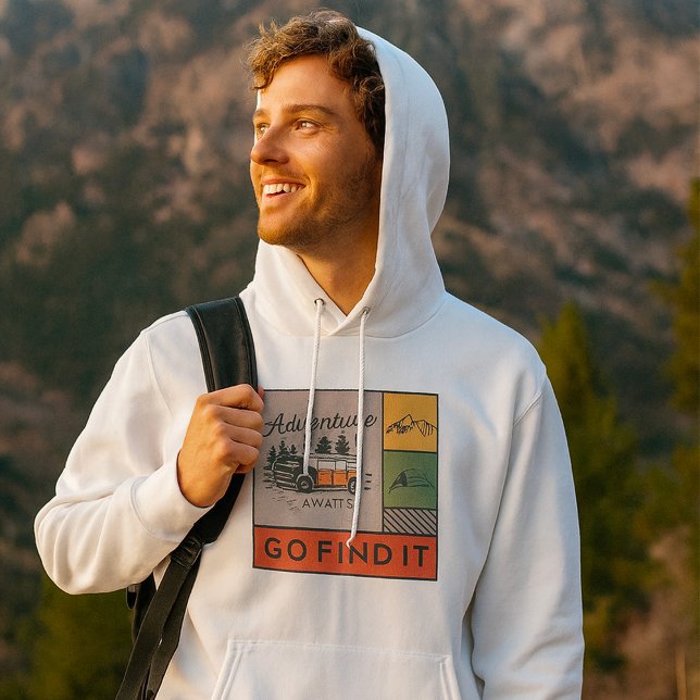 Moletom Adventure Aguarde Ir Encontrá-Lo, Retro Camping Vi (Criador carregado)