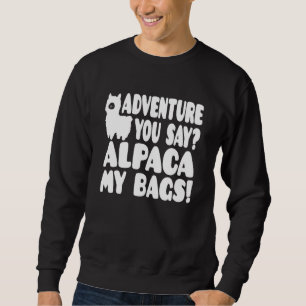 Moletom Adventure Você Diz Alpaca Minha Viagens vintage Bo