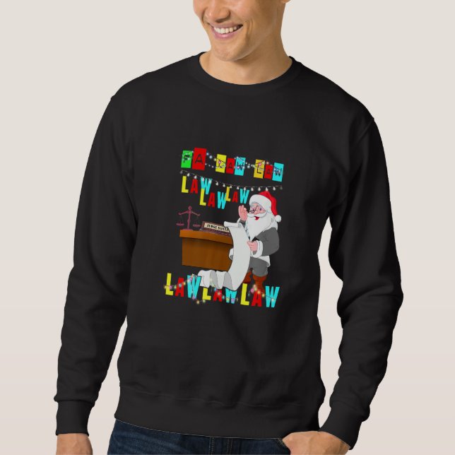 Moletom Advogado Engraçado Visto de Natal Santa Hat Lei Fa (Frente)