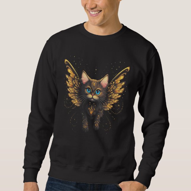 Moletom Aesthetic Motifs Fairy Cat Cute Cat  Graphics (Frente)