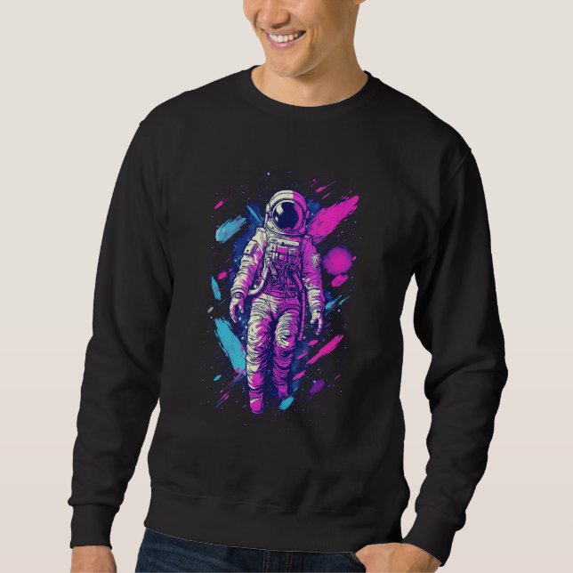 Moletom Aesthetic Vaporwave Astronaut Graphic Spaceman Gra (Frente)