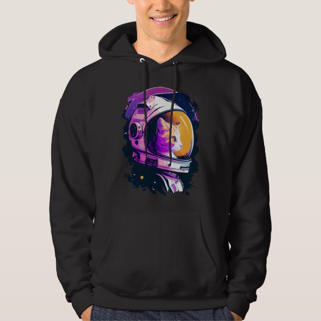 Moletom Aesthetic Vaporwave Space Cat 80s 90s Astronaut  4 (Frente)
