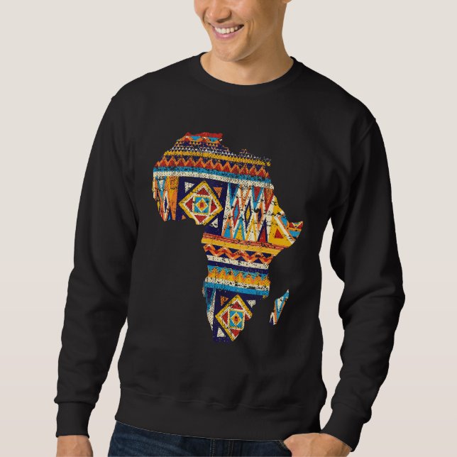 Moletom Africa Map Kente Cloth Kwanzaa Men Women African G (Frente)