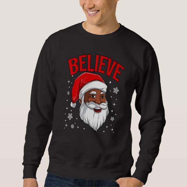 Moletom African American Santa Claus Believe Black Afro Xm (Frente)