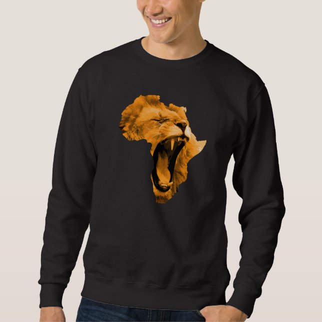 Moletom African Lion Roaring Safari Culture Africa Map  1 (Frente)