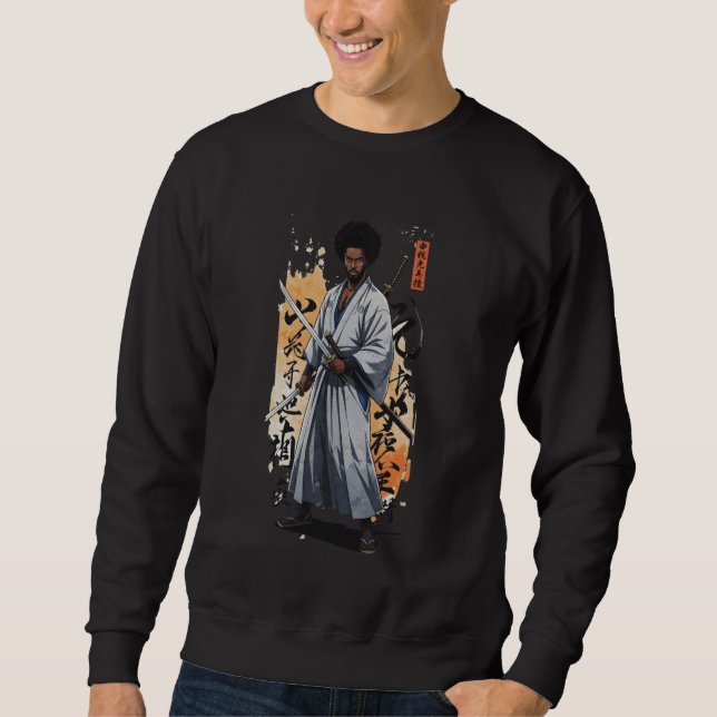 Moletom Afro American Samurai African Warrior in Anime wit (Frente)