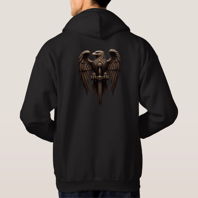 Moletom Águia Imperial com Espada - Maior Emblema Dourado  (Verso)
