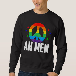 Moletom Ah Men Lgbt Orgulho gay Jesus Rainbow Flag Christi