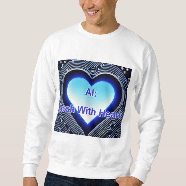 Moletom AI: Tech with Heart Men's White (Frente)