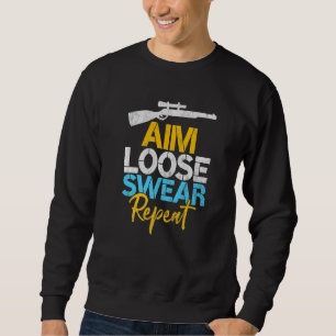 Moletom Aim Loose Swear Repeat Deer Goose Duck Hunting