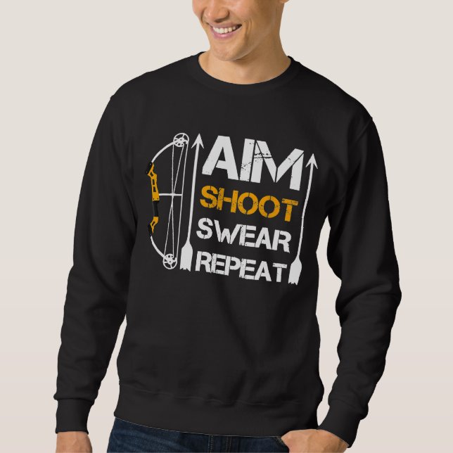 Moletom Aim Shoot Swear Repete Archery Hobby (Frente)