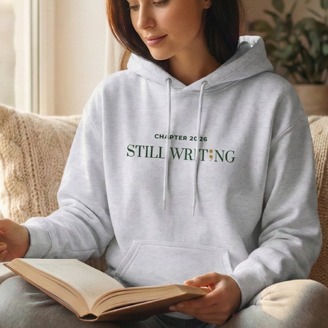 Moletom Ainda Aqui Ponto e Vírgula Conscientização sobre P (my story isnt over, semicolon project, recovery sweatshirt)