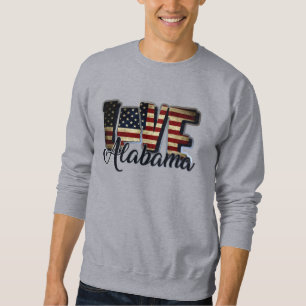 Moletom Alabama Ama A Estrela Da Bandeira Americana E Stri