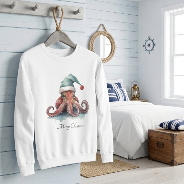 Moletom Alegria de Natal de Octopus, personalizada (Criador carregado)