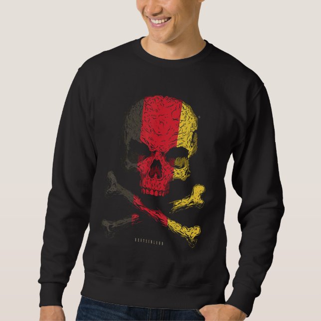 Moletom Alemanha Flag Skull Crossbones (Frente)