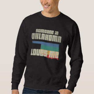 Moletom Alguém Em Oklahoma Me Ama Retro Land Map State