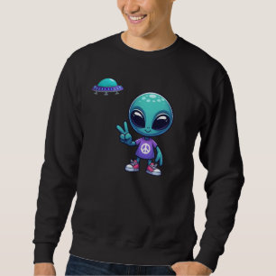 Moletom Alienígena de paz e nave espacial