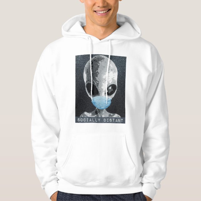 Moletom Alienígena Hoodie Distante Socialmente (Frente)