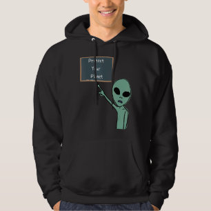 Moletom Alienígena Proteja Seu Planeta Apontando Para O Qu
