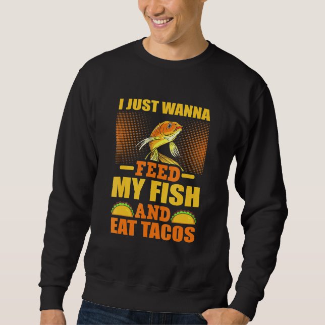 Moletom Alimente Meu Peixe Comendo Tacos Aquário (Frente)