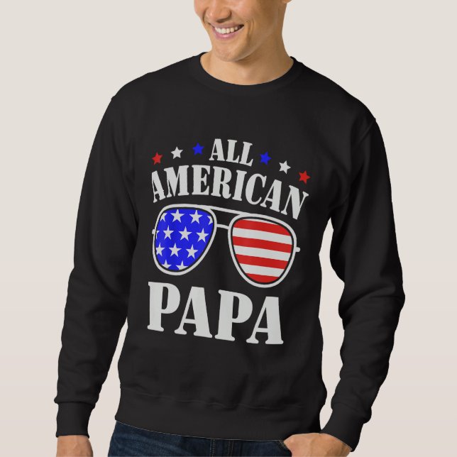 Moletom All American Papa 4th of July 2023 All American Br (Frente)