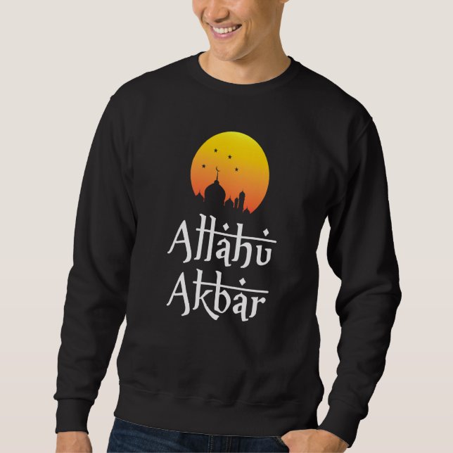 Moletom Allahu Akbar Tema Islâmico Ramadan Para Muçulmano (Frente)