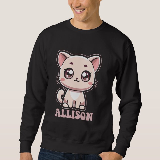 Moletom Allison Cute Kitty Cat Design para Nome das Rapari (Frente)