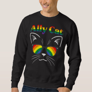 Moletom Ally Cat Sunglass Gay Rainbow Pride Lgbt Suporte