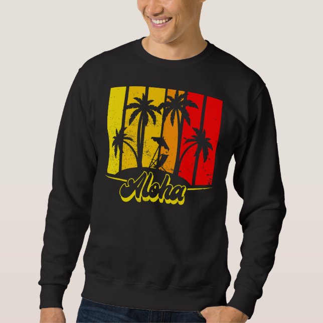 Moletom Aloha Hawaii Ilhas Hawaii Palm Trees Beach Va (Frente)