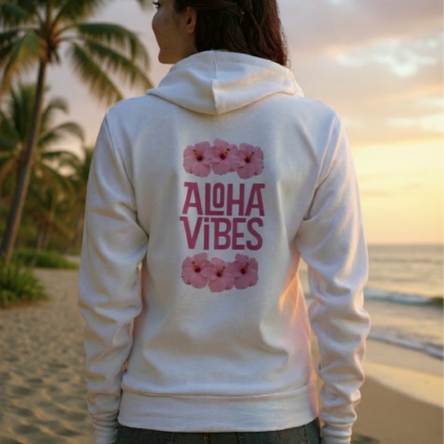 Moletom Aloha Vibes Hibisco Rosa (Criador carregado)