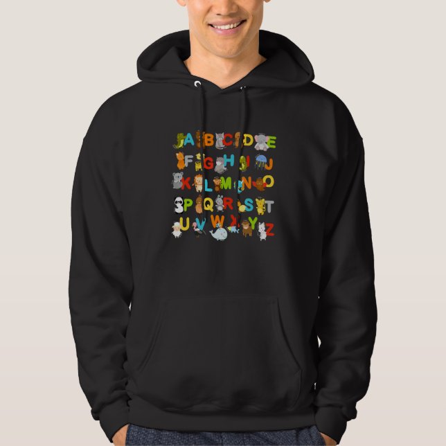 Moletom Alphabet Animal Learning Abc Cute Urial Education (Frente)