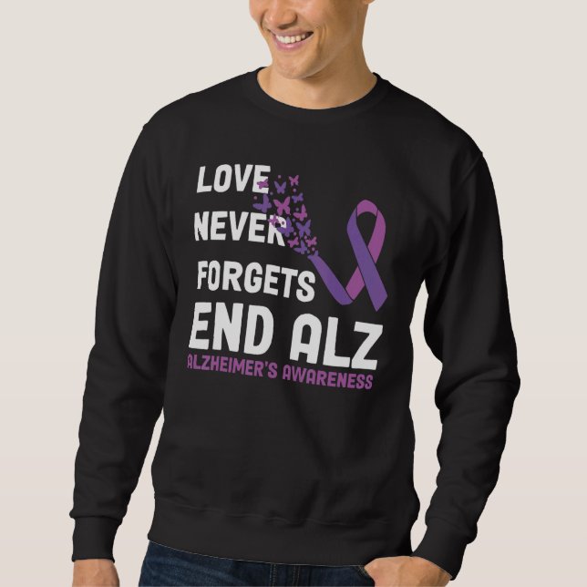 Moletom Alzheimer's Awareness Ribbon Purple Butterflies (Frente)