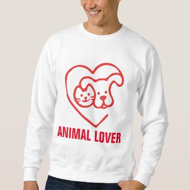 Moletom AMANTE DE OS ANIMAIS, Gato e Cachorro, T-shirts (Frente)