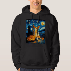 Moletom Amantes de Corgi Pintura de van gogh noite estrela