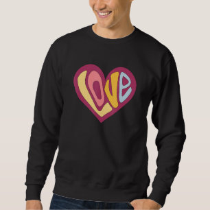 Moletom Amar o Groovy Heart Freedom 60s 70s Hippie Colors 